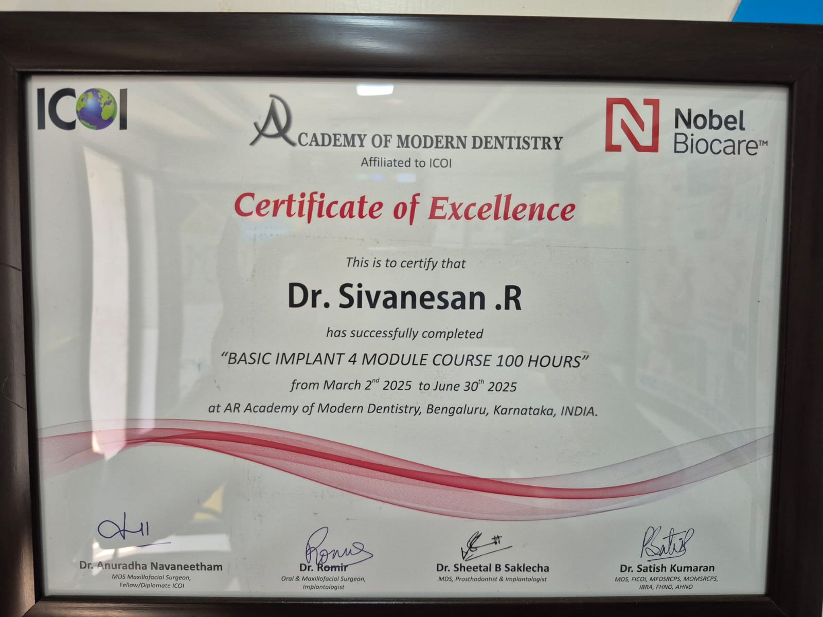 Nobel Biocare USA Certification